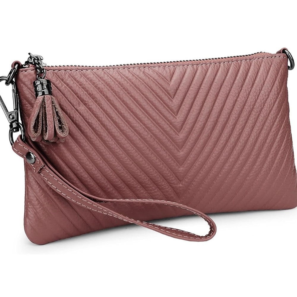 Elegant Pink Quilted Clutch